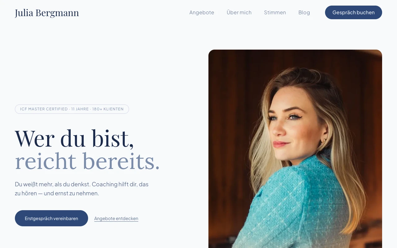Julia Bergmann, Coaching & Beratung Website