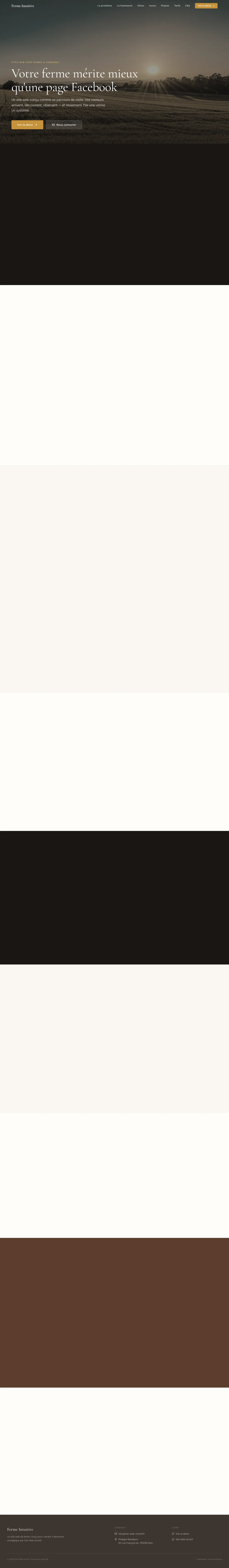 Ferme Intuitive — landing page pour sites web de fermes et domaines agricoles