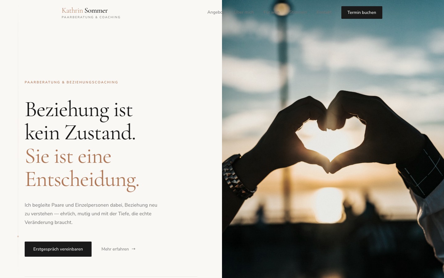 Kathrin Sommer — Paarberatung & Beziehungscoaching Website