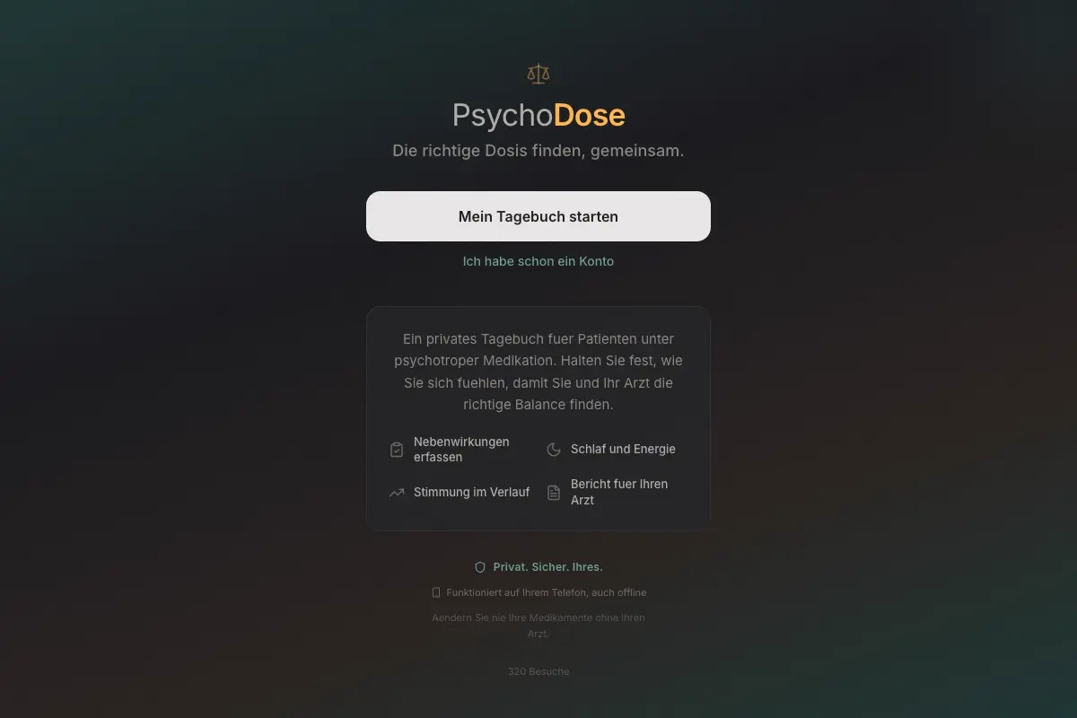 PsychoDose — journal quotidien de suivi des traitements psychiatriques