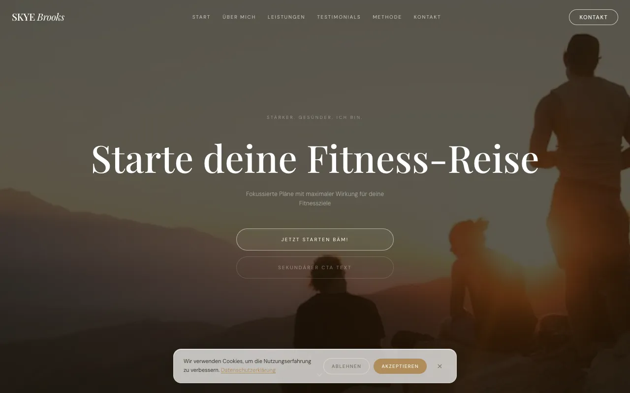 Sport Coaching — Website für Skye Brooks, Personal Training & Fitness Coaching